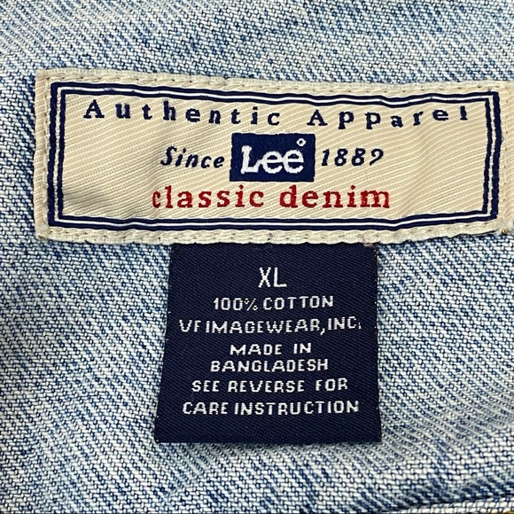 Lee Jean Jacket Vintage Authentic Apparel XL Mens BLESSING OF THE BIKES XL - Picture 7 of 7